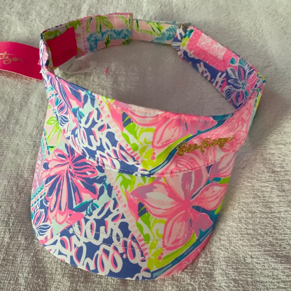 Lilly Pulitzer Women’s Visor “ It’s A Match “ Block Party Brand New w Tags